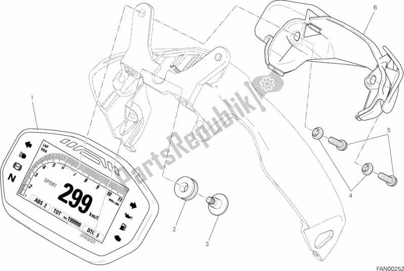 Todas as partes de Painel De Instrumentos do Ducati Monster 1200 S USA 2015